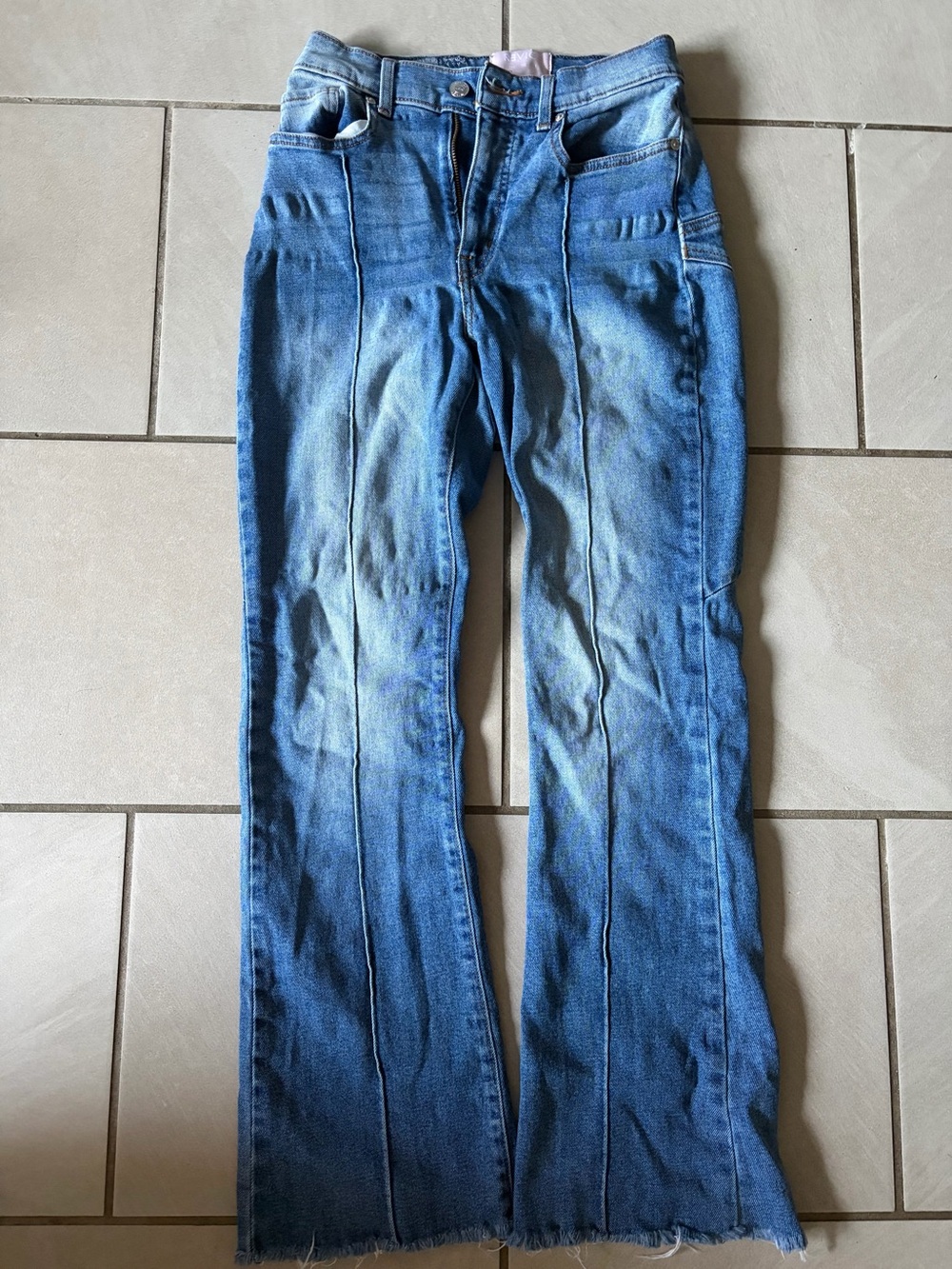 REVICE Women's Light Blue High-Rise Flare Jeans